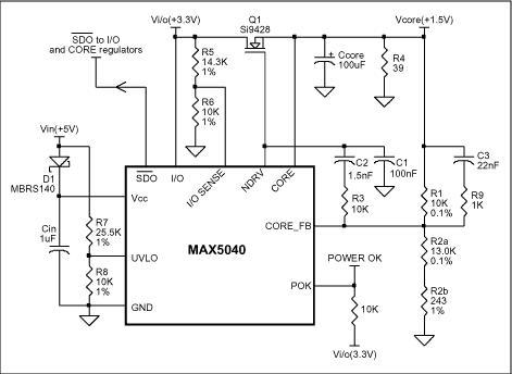 Figure 2. Complete voltage tracking circuit for a single core voltage.