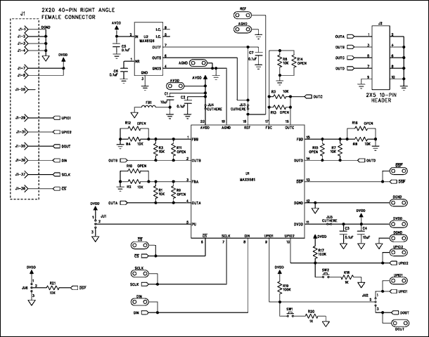 圖1. MAX5581應(yīng)用電路第一部分