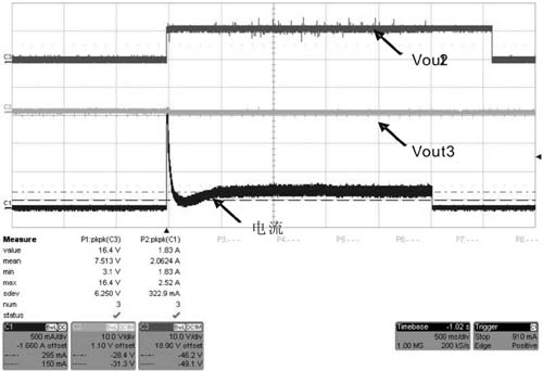 后視鏡折疊電機(jī)正常運(yùn)行時(shí)的波形