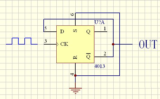 （圖）用D觸發(fā)器實(shí)現(xiàn)二分頻電路