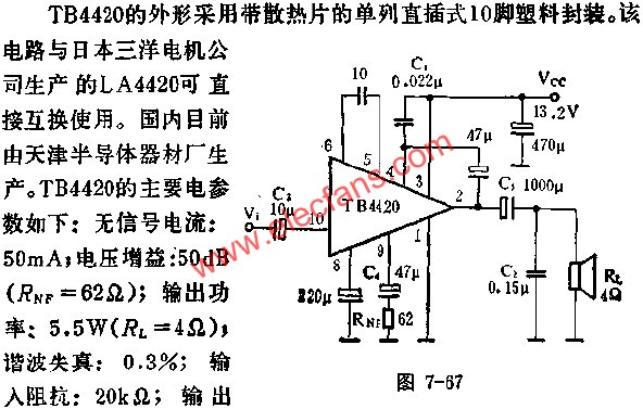 TB4420音頻功率放大電路的應(yīng)用  srfitnesspt.com