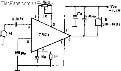 TB531單端輸入,單端輸出的應(yīng)用電路  srfitnesspt.com