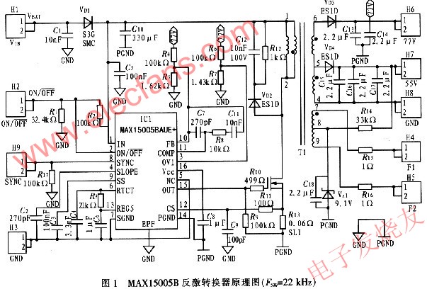 MAX15005B配置為反激架構(gòu) srfitnesspt.com