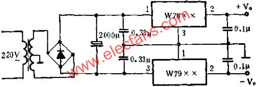 與W7800組成正、負電源應用線路圖  srfitnesspt.com