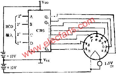 C305用兩組電源驅(qū)動(dòng)20V熒光數(shù)碼管線路圖  srfitnesspt.com