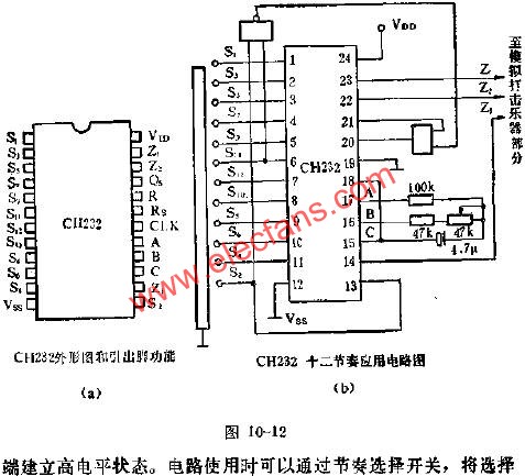 CH232十二節(jié)奏發(fā)生器電路的應(yīng)用電路圖  srfitnesspt.com