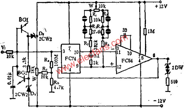 FC74與FC54運(yùn)放組成的電壓跟隨器電路圖  srfitnesspt.com