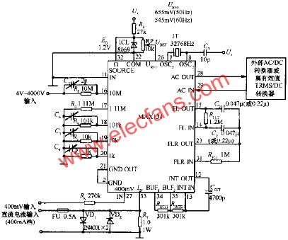 MAX134構成的數(shù)字多用表基本電路  srfitnesspt.com