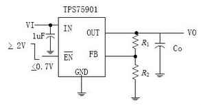 TPS75901電壓調(diào)節(jié)器典型應(yīng)用電路