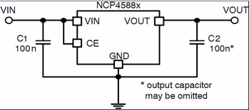 　圖4：NCP4588在省去輸出電容的情況下仍能保持穩(wěn)定工作