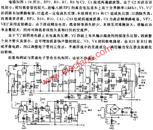 寬頻帶電子管擴(kuò)音機(jī)電路原理圖  srfitnesspt.com