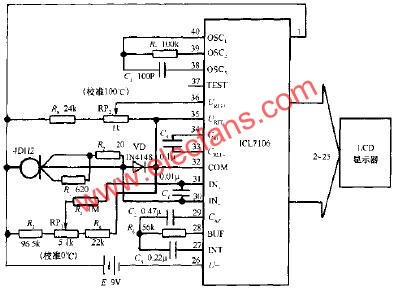 3 1/2位數字溫度計電路