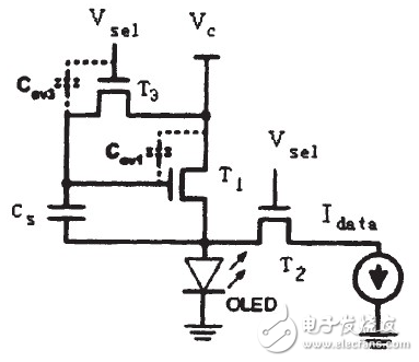  電流控制型3-TFT像素電路