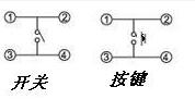 四腳按鍵開關_四腳按鍵開關引腳圖_四腳按鍵開關接線圖 