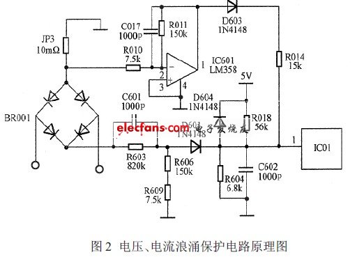 電壓、電流浪涌保護電路原理圖