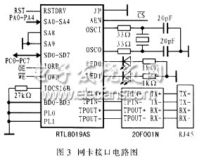 蓄電池監(jiān)控系統(tǒng)網(wǎng)卡接口電路