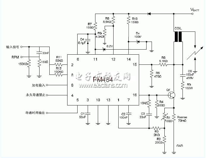 基于FM484的無觸點(diǎn)點(diǎn)火原理電路