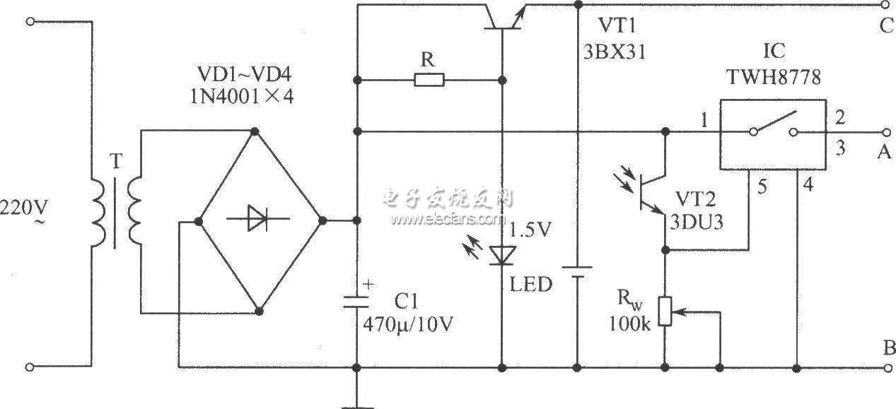 報時石英鐘電源電路 