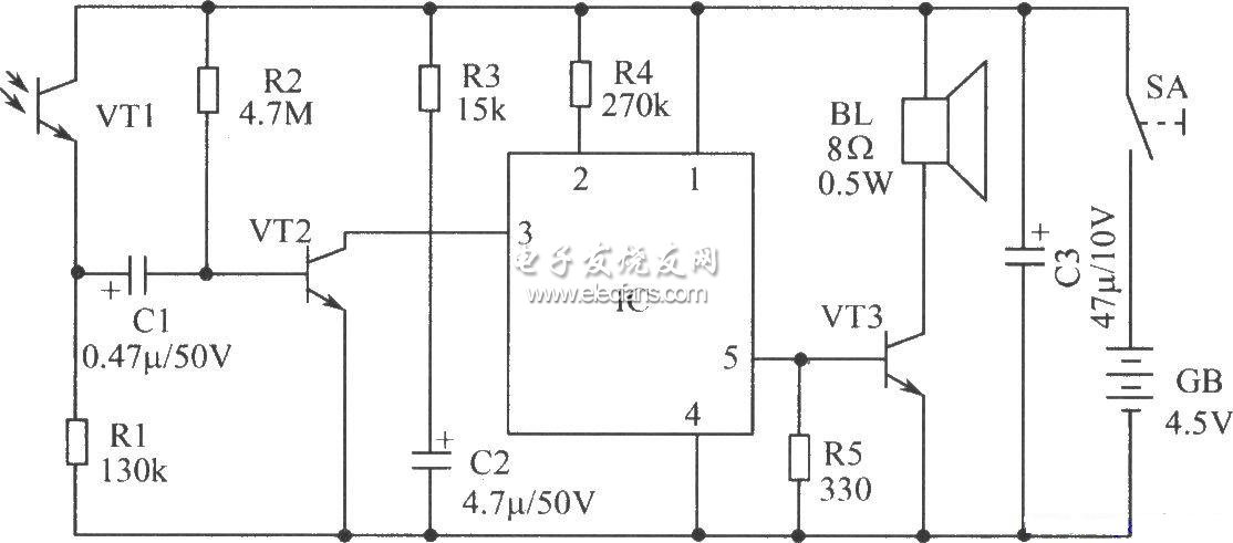 光敏三極管控制的語言電路