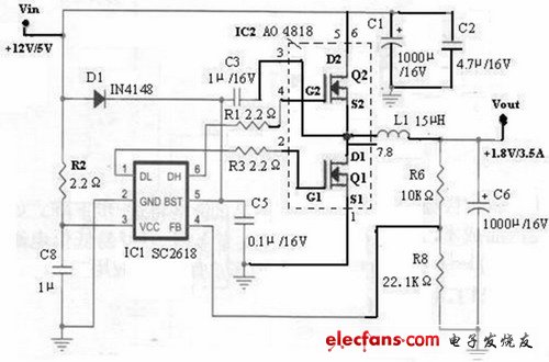 用SC2618和AO4812設(shè)計的機(jī)頂盒和液晶電視等消費(fèi)電子產(chǎn)品所需支流開關(guān)電源圖