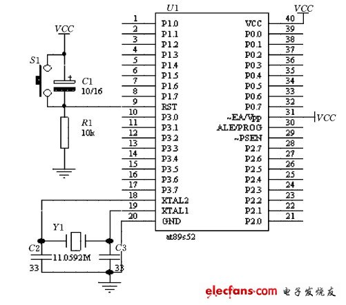 A T 89S52 外部接線