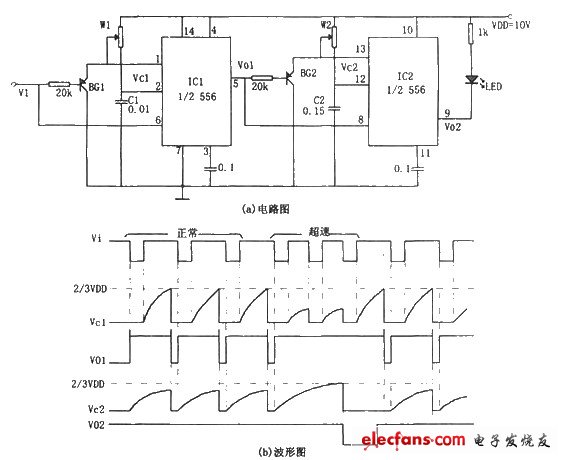 基于556芯片的超速報(bào)警器電路