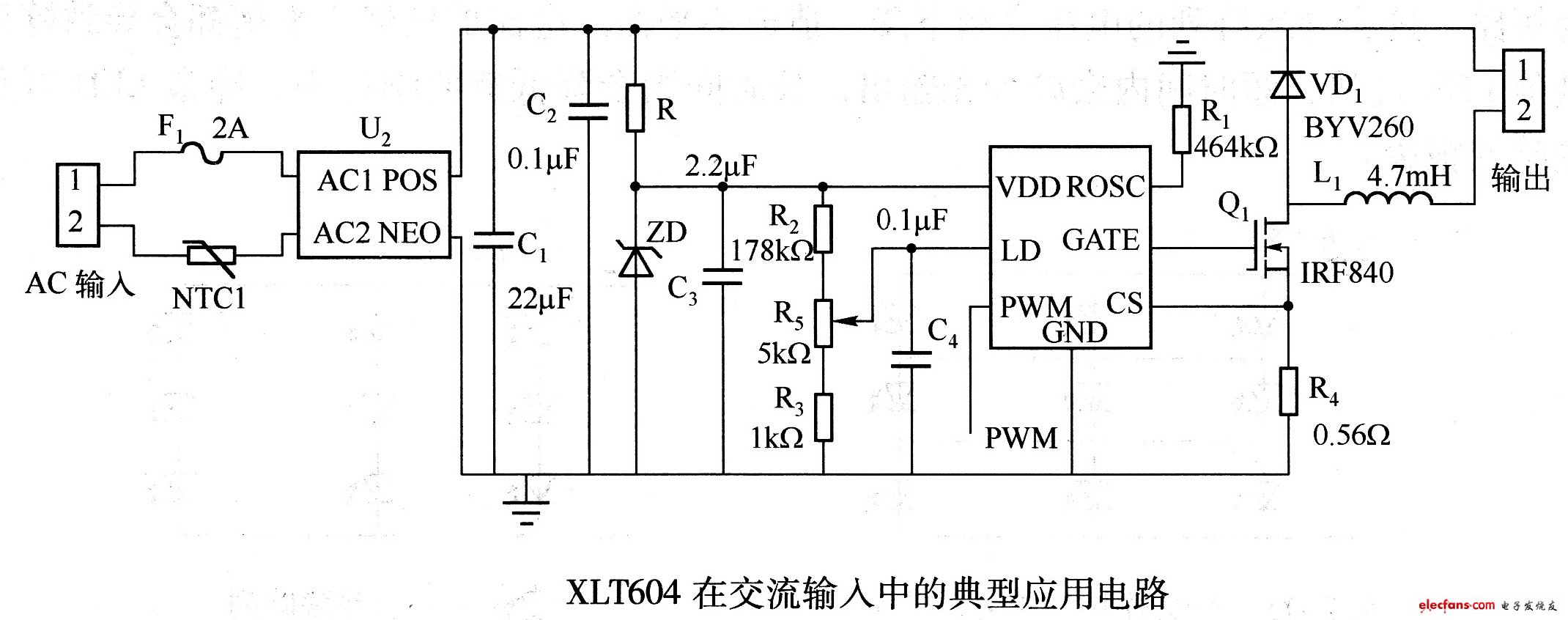 XLT604典型應(yīng)用電路圖