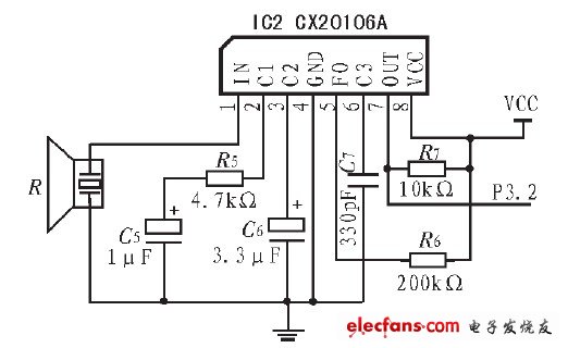 圖4 超聲波測(cè)距顯示電路