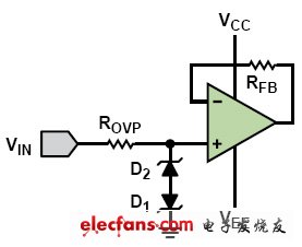 為運算放大器增加過壓保護（電子工程專輯）