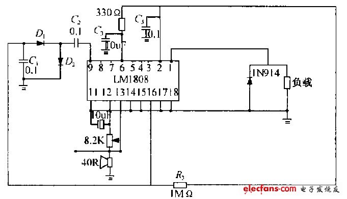 LM1808構(gòu)成的超聲波接收電路