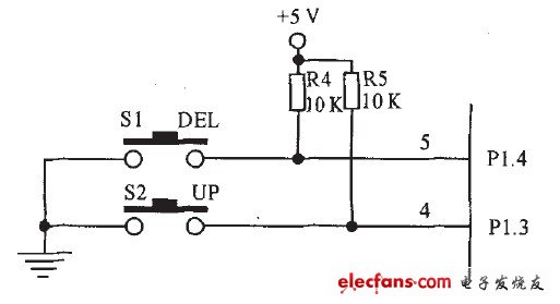 圖7主機(jī)鍵盤電路