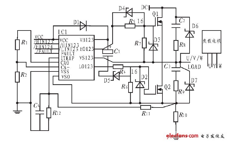 圖3 無刷直流電機(jī)驅(qū)動原理圖