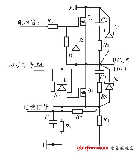 圖1 功率管的保護(hù)電路