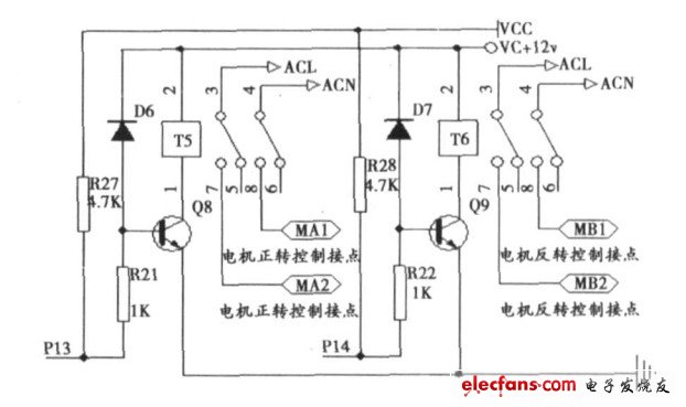 圖4 窗簾電機控制電路