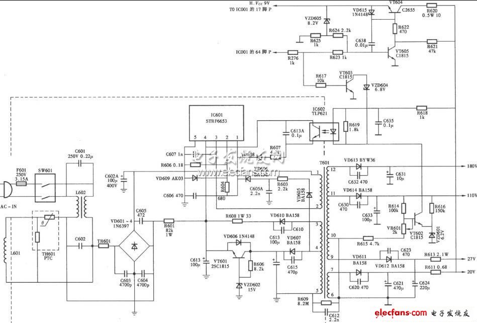 24V開關(guān)電源原理電路圖