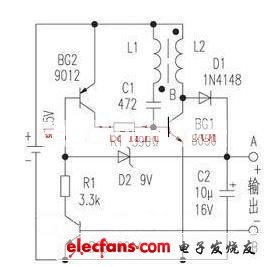 數(shù)字萬用表開關(guān)電源電路（1.5V升9V）