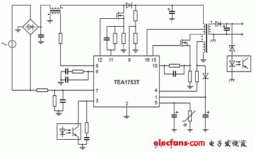 TEA1753T開關(guān)電源應(yīng)用電路