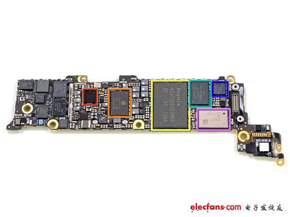 邏輯板的其他一些芯片：PMC PM8018；Hynix H2JTDG2MBR；Apple 338S1117；意法半導(dǎo)體L3G4200D