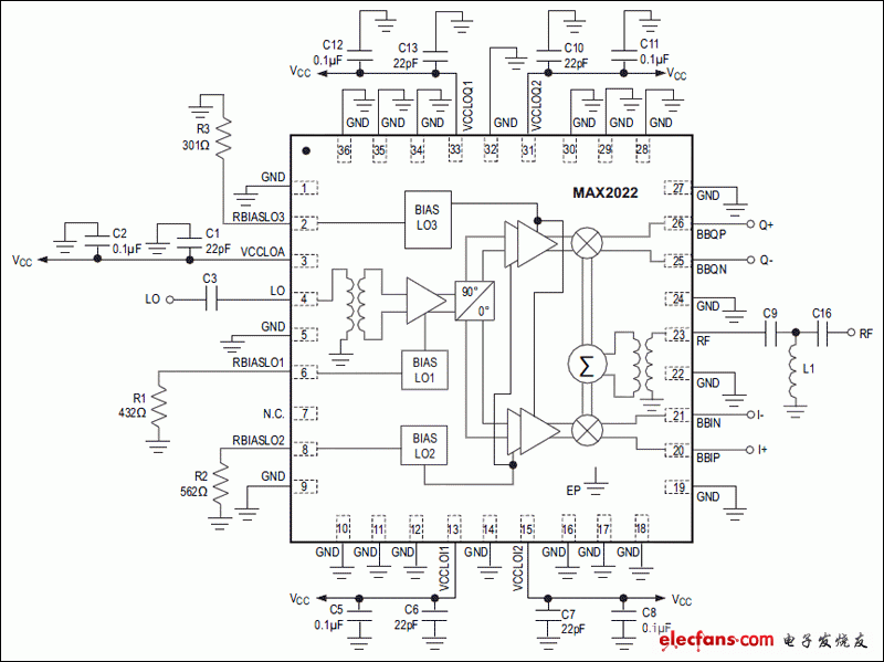 MAX2022：典型應(yīng)用電路