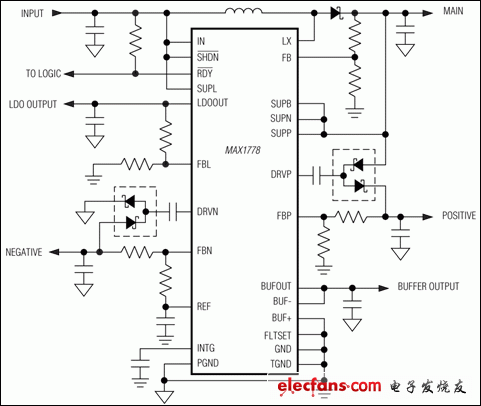 MAX1778，MAX1880，MAX1881，MAX1882，MAX1883，MAX1884，MAX1885：典型工作電路