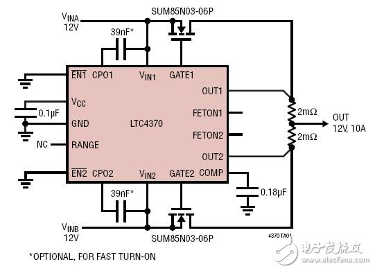 12V、10A負載均分電路圖