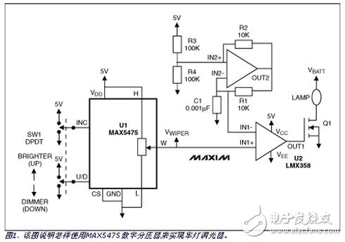 基于數(shù)字分壓器的車燈調(diào)光節(jié)能設(shè)計方案