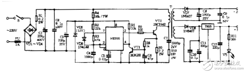 直流低壓穩(wěn)壓電源電子線路設(shè)計原理圖