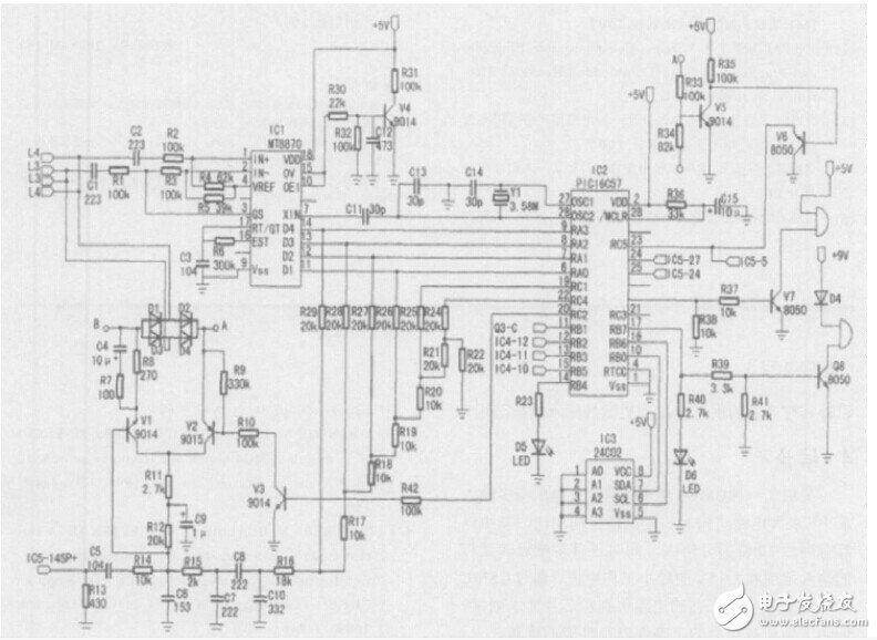 一種智能家居安防系統(tǒng)的電路設(shè)計(jì)圖