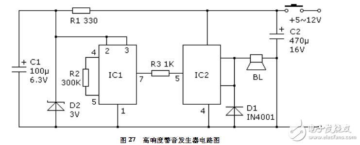 高響度警音發(fā)生器電路設(shè)計