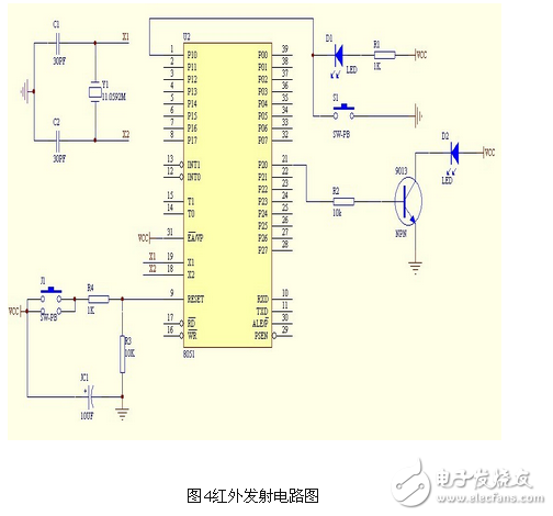 電路圖天天讀（19）：局域網(wǎng)中紅外遙控發(fā)射與接收電路設(shè)計(jì)