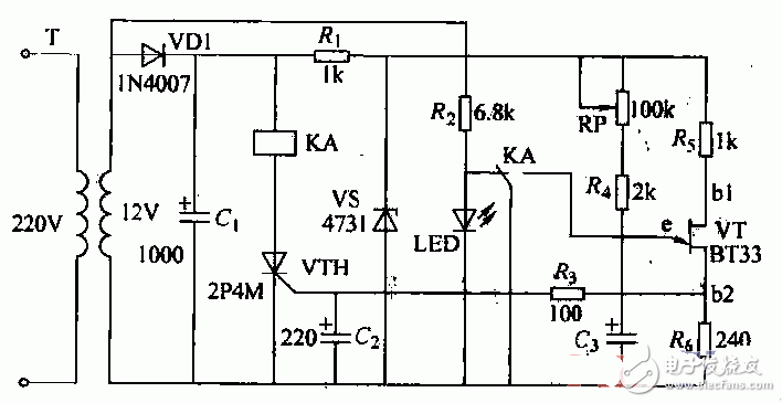 JS20單結(jié)晶體管時(shí)間繼電器電路設(shè)計(jì)