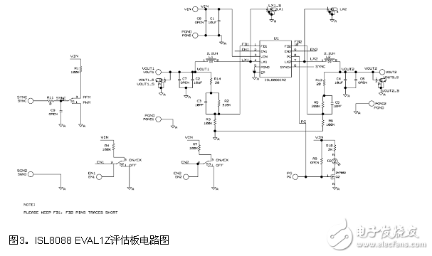 基于ISL8088高效2.25MHz降壓電源電路設(shè)計