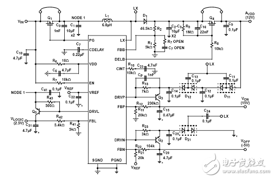 Intersil汽車TFT-LCD顯示器電源電路設(shè)計