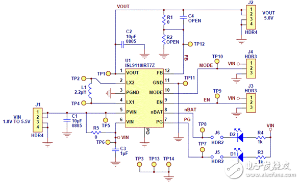 基于ISL911x高度集成升降壓電源電路設(shè)計(jì) —電路圖天天讀（53）